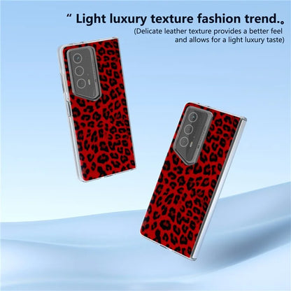 For Honor Magic V2 RSR Porsche Design Case Leather Phone Cover Leopard Texture