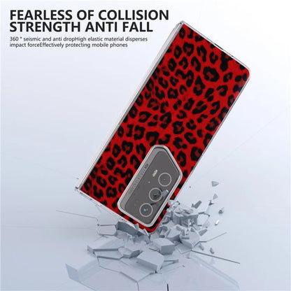 For Honor Magic V2 RSR Porsche Design Case Leather Phone Cover Leopard Texture