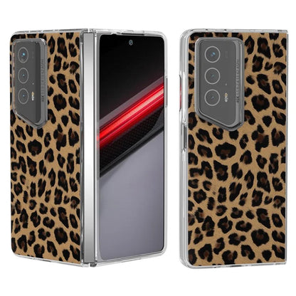 For Honor Magic V2 RSR Porsche Design Case Leather Phone Cover Leopard Texture