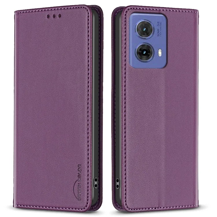 BINFEN COLOR BF18 For Motorola Moto G85 5G / S50 Neo 5G Case Leather Phone Cover Magnetic Closing