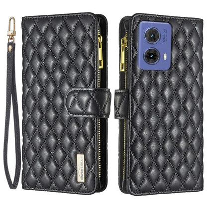 BINFEN COLOR BF Style-15 For Motorola Moto G85 5G / S50 Neo 5G Case PU Leather Zipper Pocket Phone Cover
