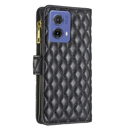 BINFEN COLOR BF Style-15 For Motorola Moto G85 5G / S50 Neo 5G Case PU Leather Zipper Pocket Phone Cover