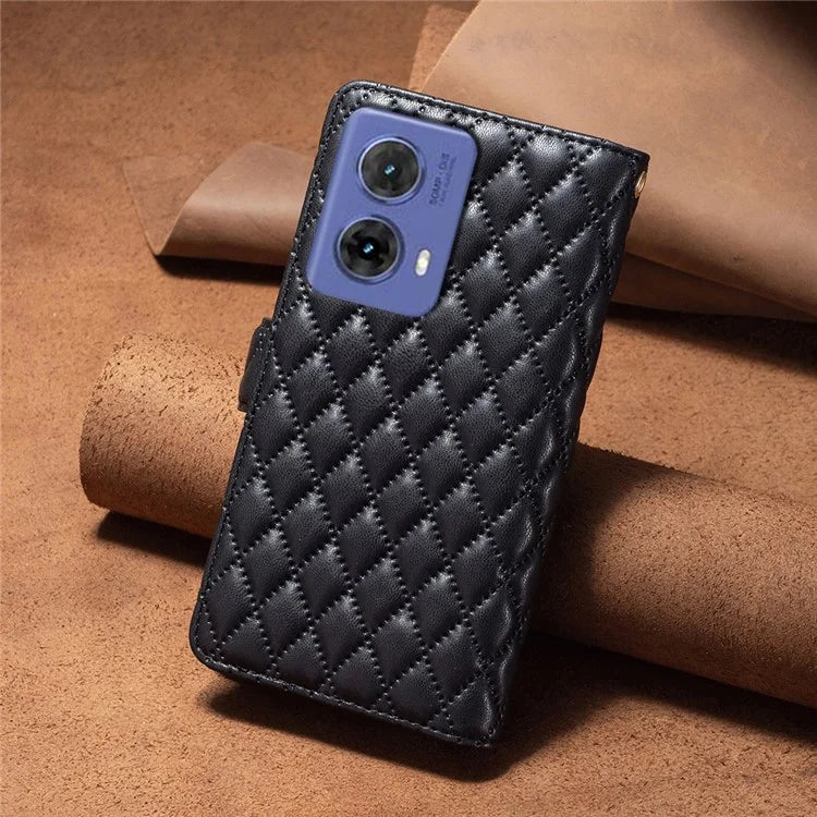 BINFEN COLOR BF Style-15 For Motorola Moto G85 5G / S50 Neo 5G Case PU Leather Zipper Pocket Phone Cover