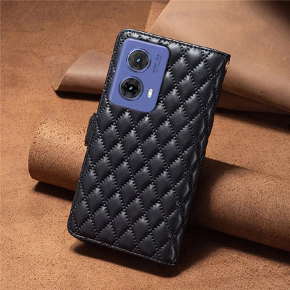 BINFEN COLOR BF Style-15 For Motorola Moto G85 5G / S50 Neo 5G Case PU Leather Zipper Pocket Phone Cover