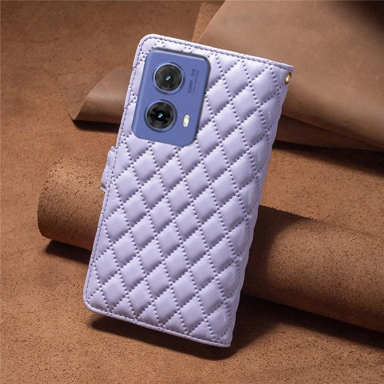 BINFEN COLOR BF Style-15 For Motorola Moto G85 5G / S50 Neo 5G Case PU Leather Zipper Pocket Phone Cover