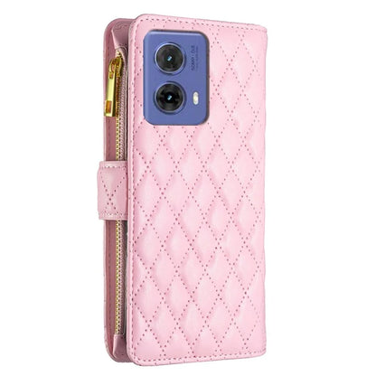 BINFEN COLOR BF Style-15 For Motorola Moto G85 5G / S50 Neo 5G Case PU Leather Zipper Pocket Phone Cover
