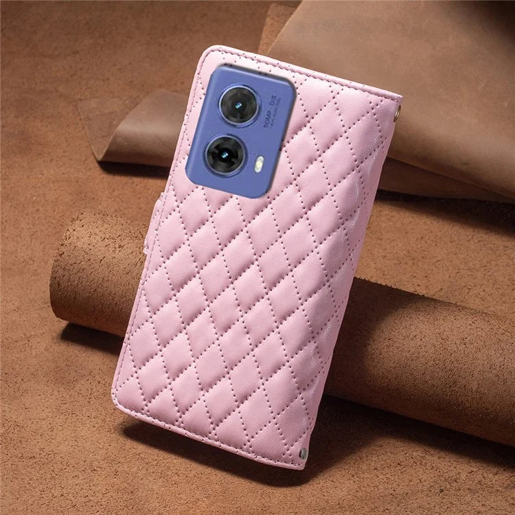 BINFEN COLOR BF Style-15 For Motorola Moto G85 5G / S50 Neo 5G Case PU Leather Zipper Pocket Phone Cover