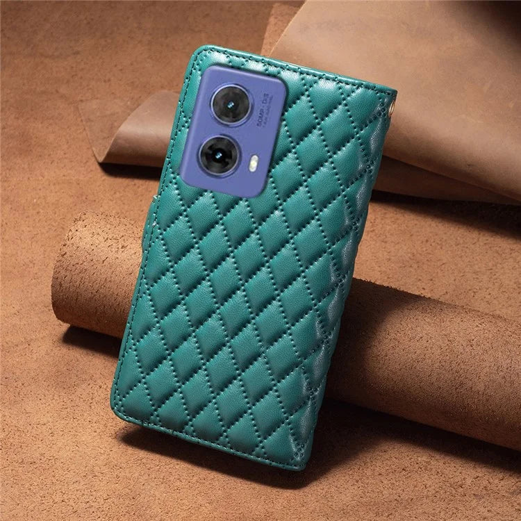 BINFEN COLOR BF Style-15 For Motorola Moto G85 5G / S50 Neo 5G Case PU Leather Zipper Pocket Phone Cover