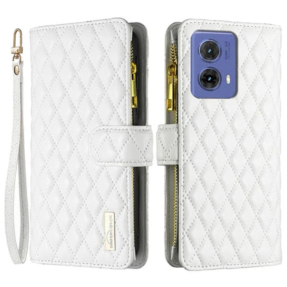 BINFEN COLOR BF Style-15 For Motorola Moto G85 5G / S50 Neo 5G Case PU Leather Zipper Pocket Phone Cover