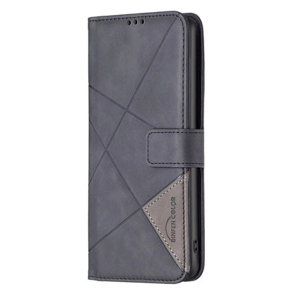 BINFEN COLOR BF05 For Motorola Moto G85 5G / S50 Neo 5G Case Leather Phone Cover Geometry Imprint