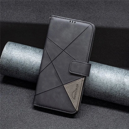 BINFEN COLOR BF05 For Motorola Moto G85 5G / S50 Neo 5G Case Leather Phone Cover Geometry Imprint