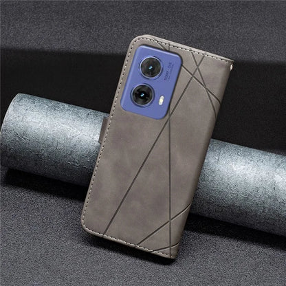 BINFEN COLOR BF05 For Motorola Moto G85 5G / S50 Neo 5G Case Leather Phone Cover Geometry Imprint