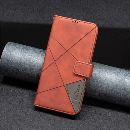 BINFEN COLOR BF05 For Motorola Moto G85 5G / S50 Neo 5G Case Leather Phone Cover Geometry Imprint