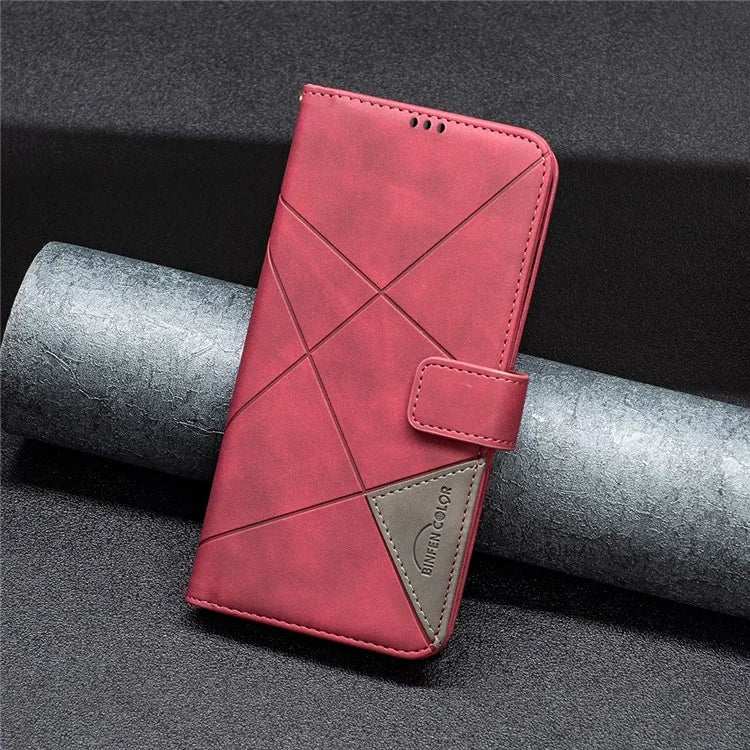 BINFEN COLOR BF05 For Motorola Moto G85 5G / S50 Neo 5G Case Leather Phone Cover Geometry Imprint