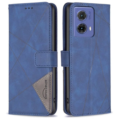 BINFEN COLOR BF05 For Motorola Moto G85 5G / S50 Neo 5G Case Leather Phone Cover Geometry Imprint