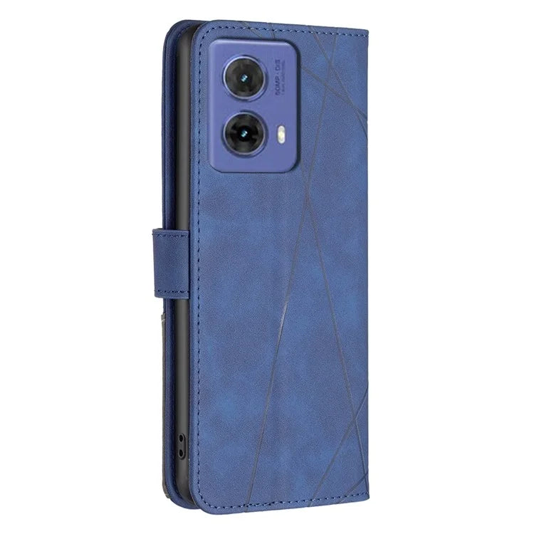 BINFEN COLOR BF05 For Motorola Moto G85 5G / S50 Neo 5G Case Leather Phone Cover Geometry Imprint