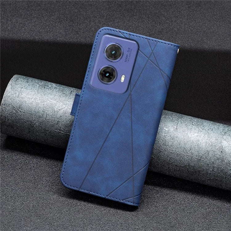 BINFEN COLOR BF05 For Motorola Moto G85 5G / S50 Neo 5G Case Leather Phone Cover Geometry Imprint