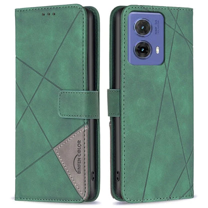 BINFEN COLOR BF05 For Motorola Moto G85 5G / S50 Neo 5G Case Leather Phone Cover Geometry Imprint