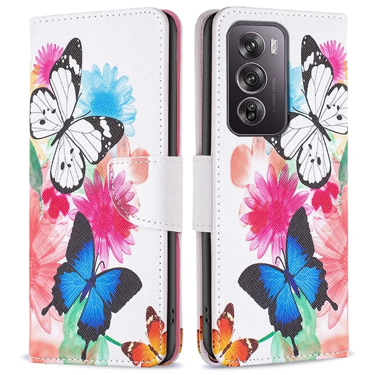 For Oppo Reno12 Pro 5G (Global) Case PU Leather Pattern Print Phone Cover