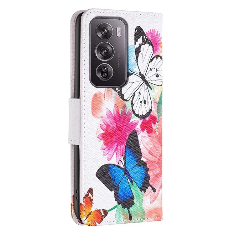 For Oppo Reno12 Pro 5G (Global) Case PU Leather Pattern Print Phone Cover