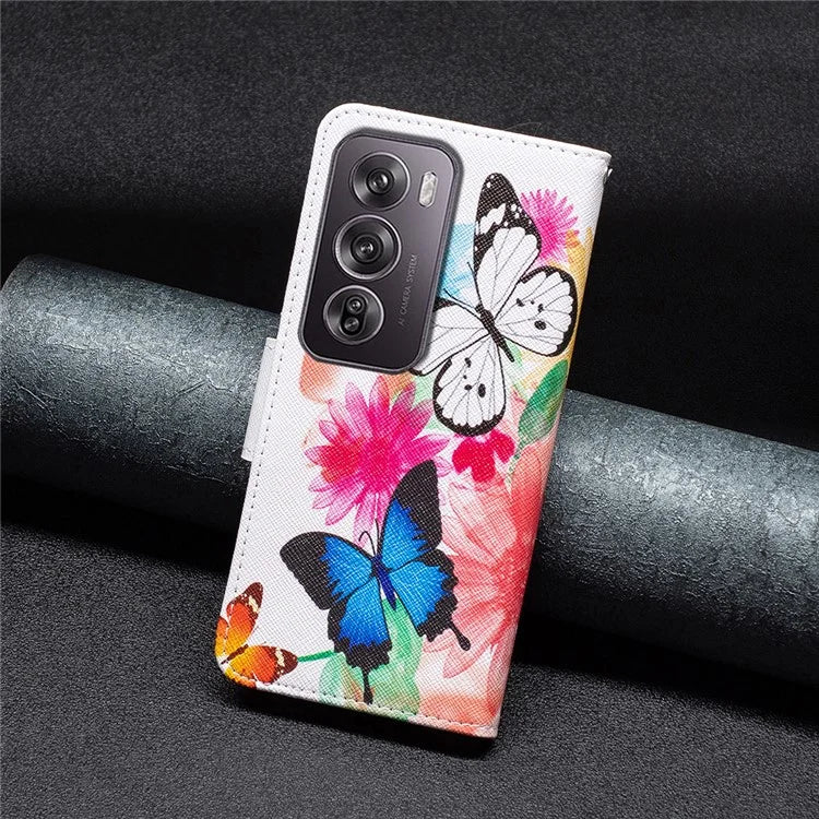 For Oppo Reno12 Pro 5G (Global) Case PU Leather Pattern Print Phone Cover