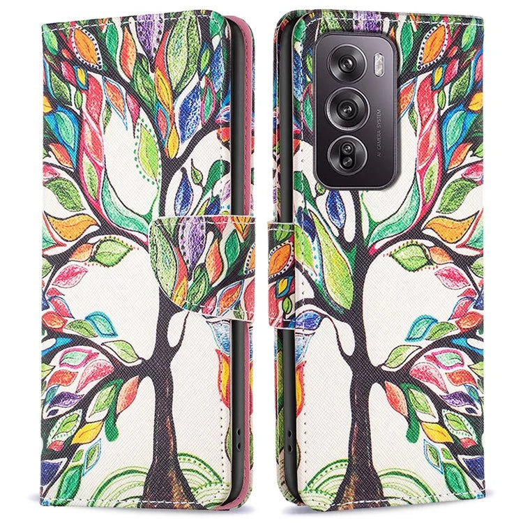 For Oppo Reno12 Pro 5G (Global) Case PU Leather Pattern Print Phone Cover