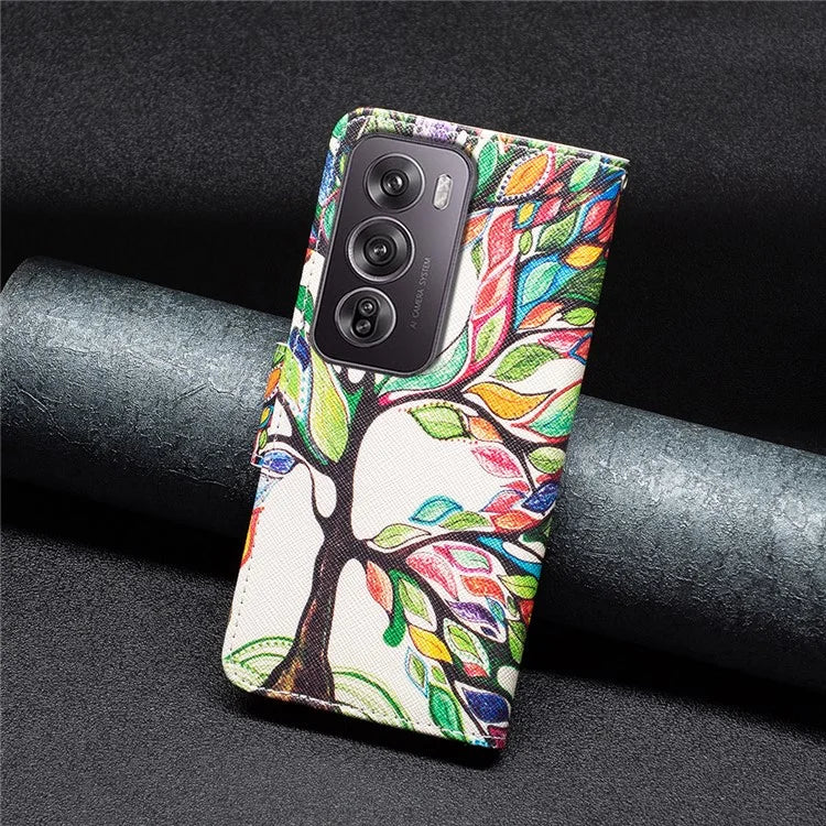For Oppo Reno12 Pro 5G (Global) Case PU Leather Pattern Print Phone Cover