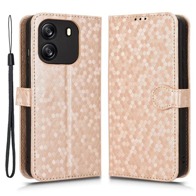 For Blackview Wave 6C Case Dot Pattern PU Leather Wallet Phone Cover