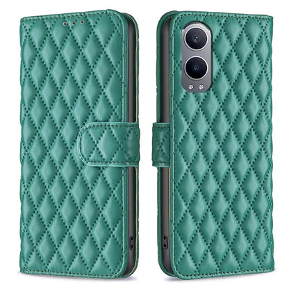 BINFEN COLOR BF Style-14 For OnePlus Nord CE4 Lite 5G / Oppo K12x 5G (China) Leather Case Rhombus Phone Cover