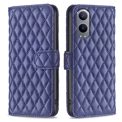 BINFEN COLOR BF Style-14 For OnePlus Nord CE4 Lite 5G / Oppo K12x 5G (China) Leather Case Rhombus Phone Cover
