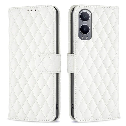 BINFEN COLOR BF Style-14 For OnePlus Nord CE4 Lite 5G / Oppo K12x 5G (China) Leather Case Rhombus Phone Cover