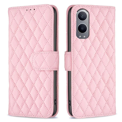 BINFEN COLOR BF Style-14 For OnePlus Nord CE4 Lite 5G / Oppo K12x 5G (China) Leather Case Rhombus Phone Cover