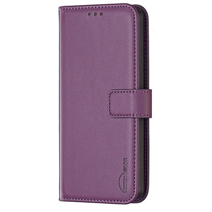 BINFEN COLOR BF17 For OnePlus Nord CE4 Lite 5G / Oppo K12x 5G (China) PU Leather Case Wallet Flip Phone Stand Cover