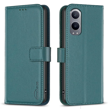 BINFEN COLOR BF17 For OnePlus Nord CE4 Lite 5G / Oppo K12x 5G (China) PU Leather Case Wallet Flip Phone Stand Cover
