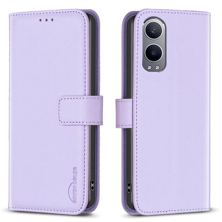 BINFEN COLOR BF17 For OnePlus Nord CE4 Lite 5G / Oppo K12x 5G (China) PU Leather Case Wallet Flip Phone Stand Cover
