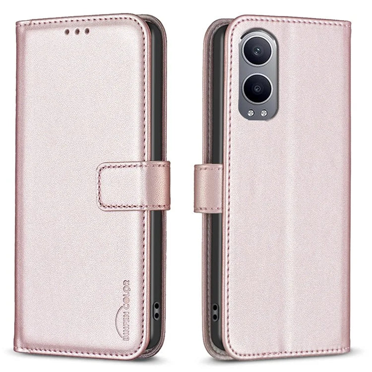 BINFEN COLOR BF17 For OnePlus Nord CE4 Lite 5G / Oppo K12x 5G (China) PU Leather Case Wallet Flip Phone Stand Cover
