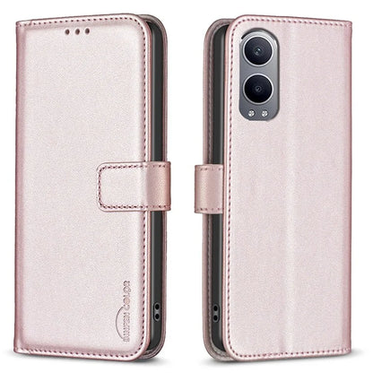 BINFEN COLOR BF17 For OnePlus Nord CE4 Lite 5G / Oppo K12x 5G (China) PU Leather Case Wallet Flip Phone Stand Cover