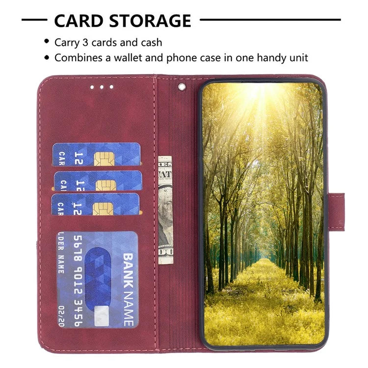 BINFEN COLOR BF05 For vivo Y28 4G Case PU Leather Wallet Geometry Phone Cover