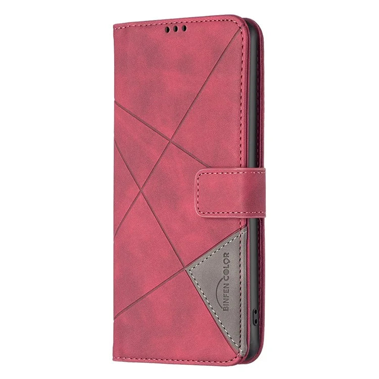 BINFEN COLOR BF05 For vivo Y28 4G Case PU Leather Wallet Geometry Phone Cover