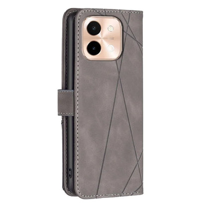 BINFEN COLOR BF05 For vivo Y28 4G Case PU Leather Wallet Geometry Phone Cover