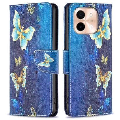 For vivo Y28 4G Case Leather Wallet Stand Phone Cover Pattern Printing