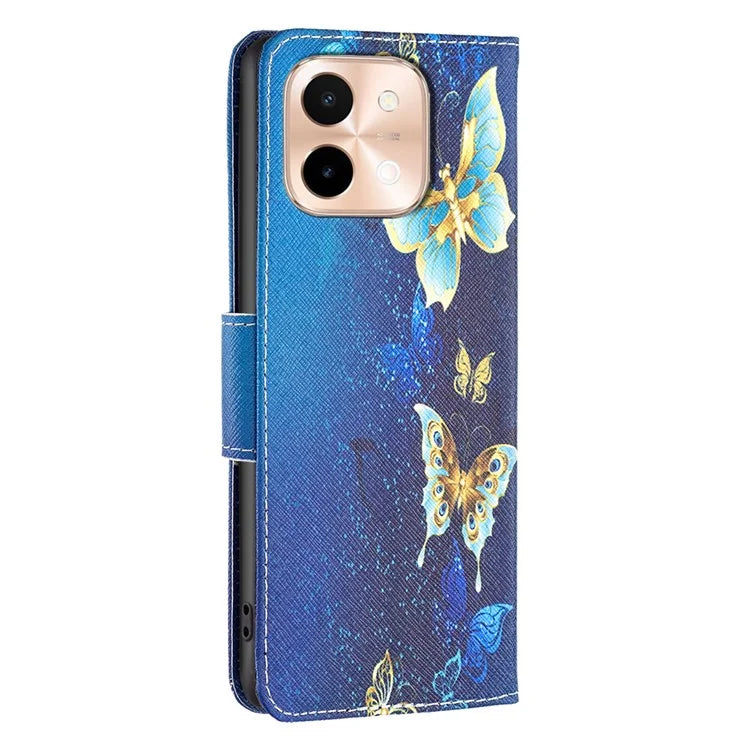 For vivo Y28 4G Case Leather Wallet Stand Phone Cover Pattern Printing