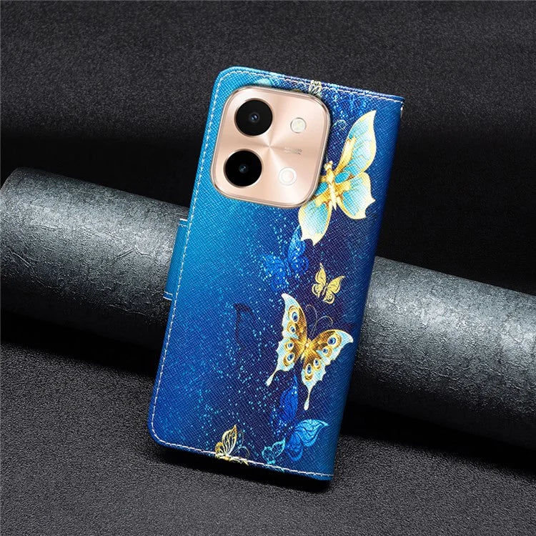 For vivo Y28 4G Case Leather Wallet Stand Phone Cover Pattern Printing