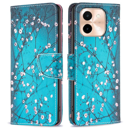 For vivo Y28 4G Case Leather Wallet Stand Phone Cover Pattern Printing