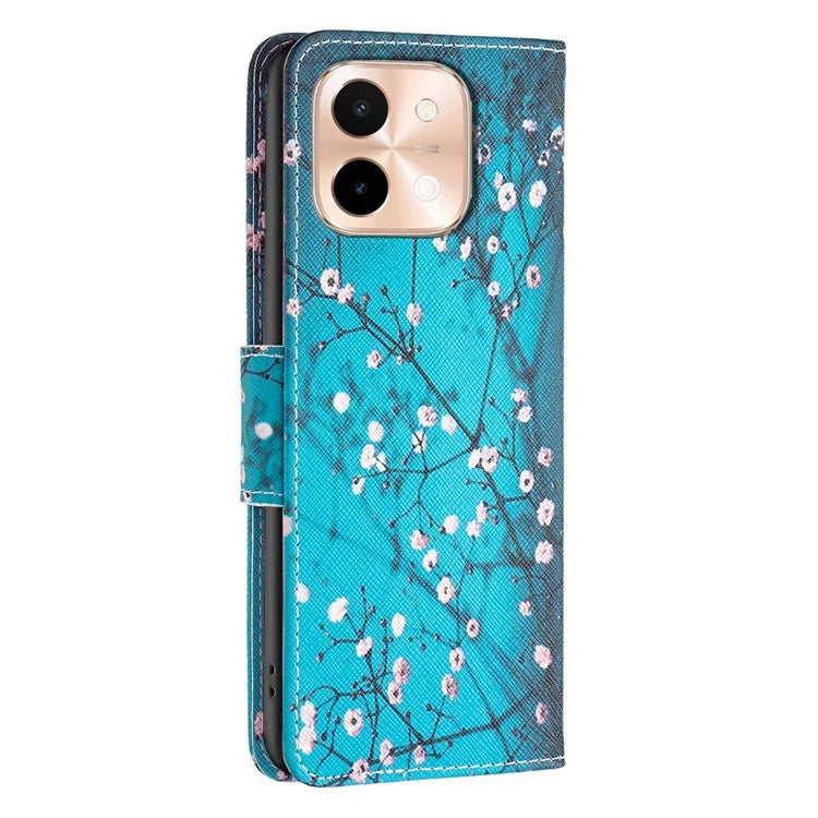 For vivo Y28 4G Case Leather Wallet Stand Phone Cover Pattern Printing