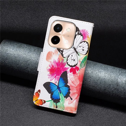 For vivo Y28 4G Case Leather Wallet Stand Phone Cover Pattern Printing