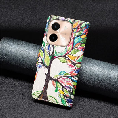 For vivo Y28 4G Case Leather Wallet Stand Phone Cover Pattern Printing