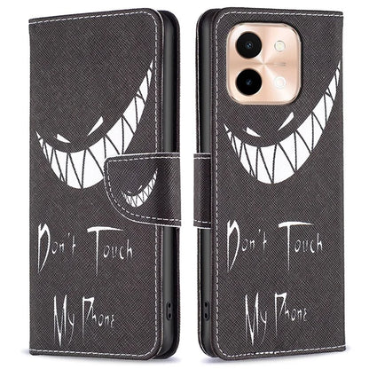 For vivo Y28 4G Case Leather Wallet Stand Phone Cover Pattern Printing