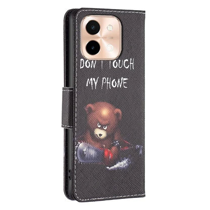 For vivo Y28 4G Case Leather Wallet Stand Phone Cover Pattern Printing