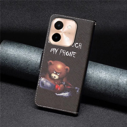 For vivo Y28 4G Case Leather Wallet Stand Phone Cover Pattern Printing